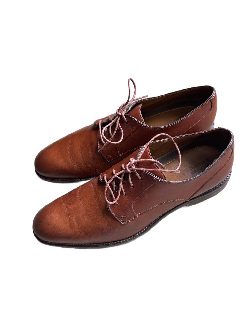 593752 PF50 Egerton Plain Toe Men’s Shoes 10M Tan Leather Johnston & Murphy